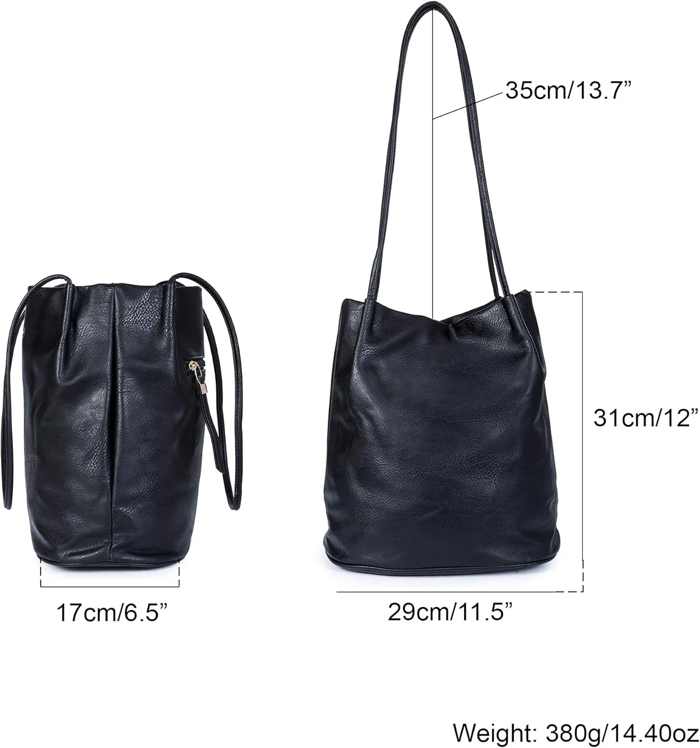 Soft Vegan Leather Hobo Bucket Shoulder Bag for Women  Medium Purse with Magnetic Opening  Delilah