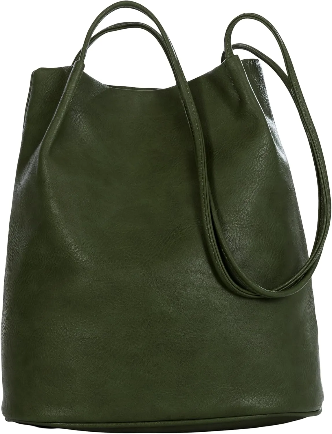 Soft Vegan Leather Hobo Bucket Shoulder Bag for Women  Medium Purse with Magnetic Opening  Delilah