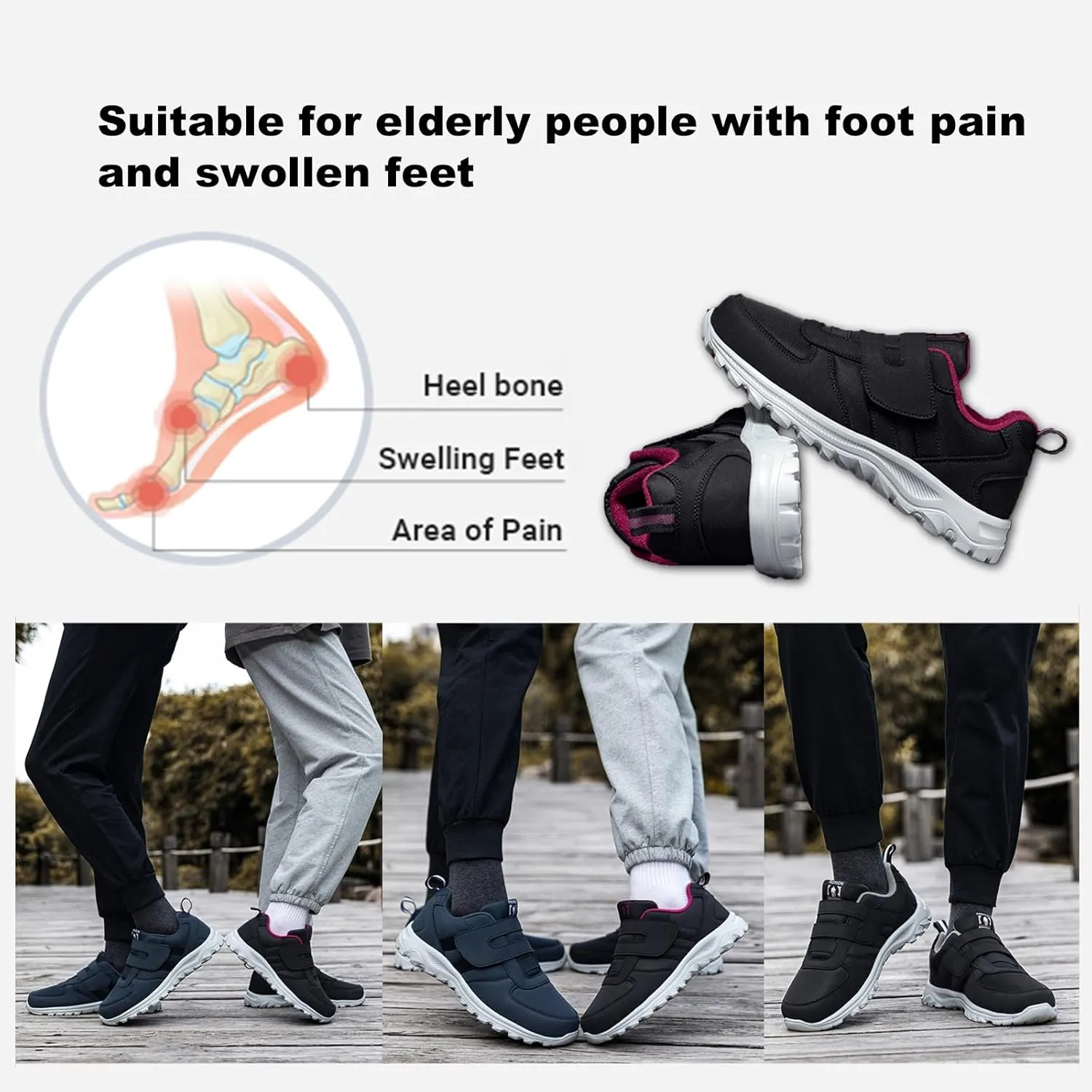 Sports Shoes for Men,Wide Breathable and Comfortable for Foot Pain Neuropathy Patients