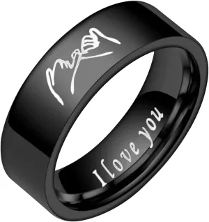 Stainless Steel Wedding Bands for Couples Statement Anniversary Promise Ring Minimalist Stackable Knuckle Rings