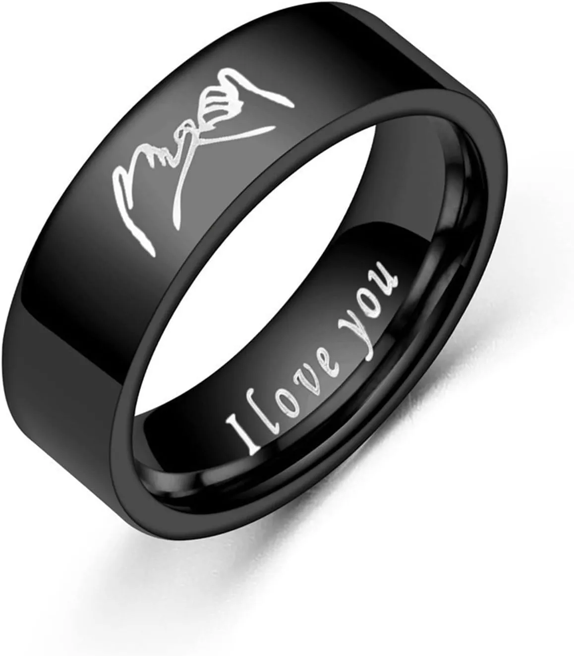 Stainless Steel Wedding Bands for Couples Statement Anniversary Promise Ring Minimalist Stackable Knuckle Rings