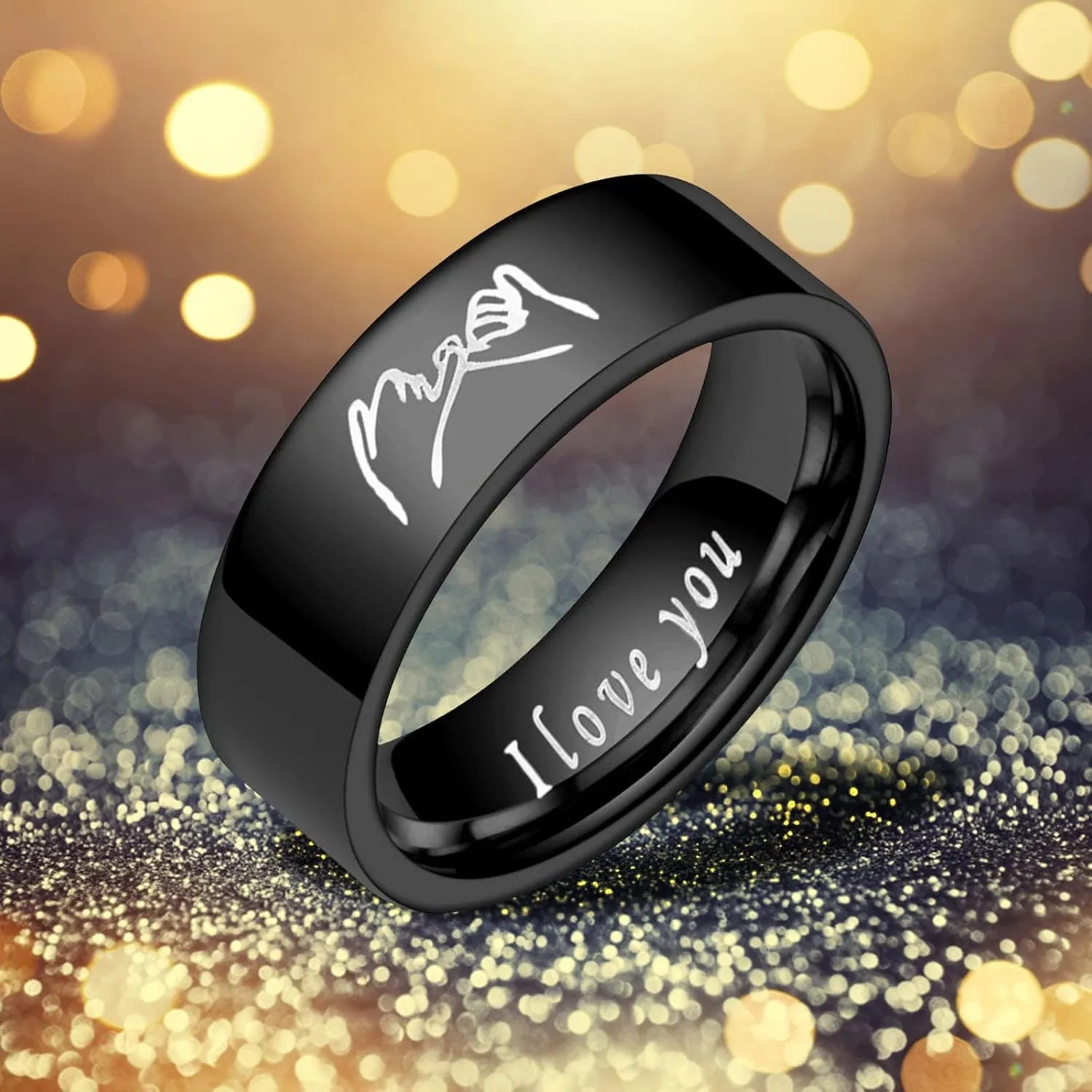 Stainless Steel Wedding Bands for Couples Statement Anniversary Promise Ring Minimalist Stackable Knuckle Rings