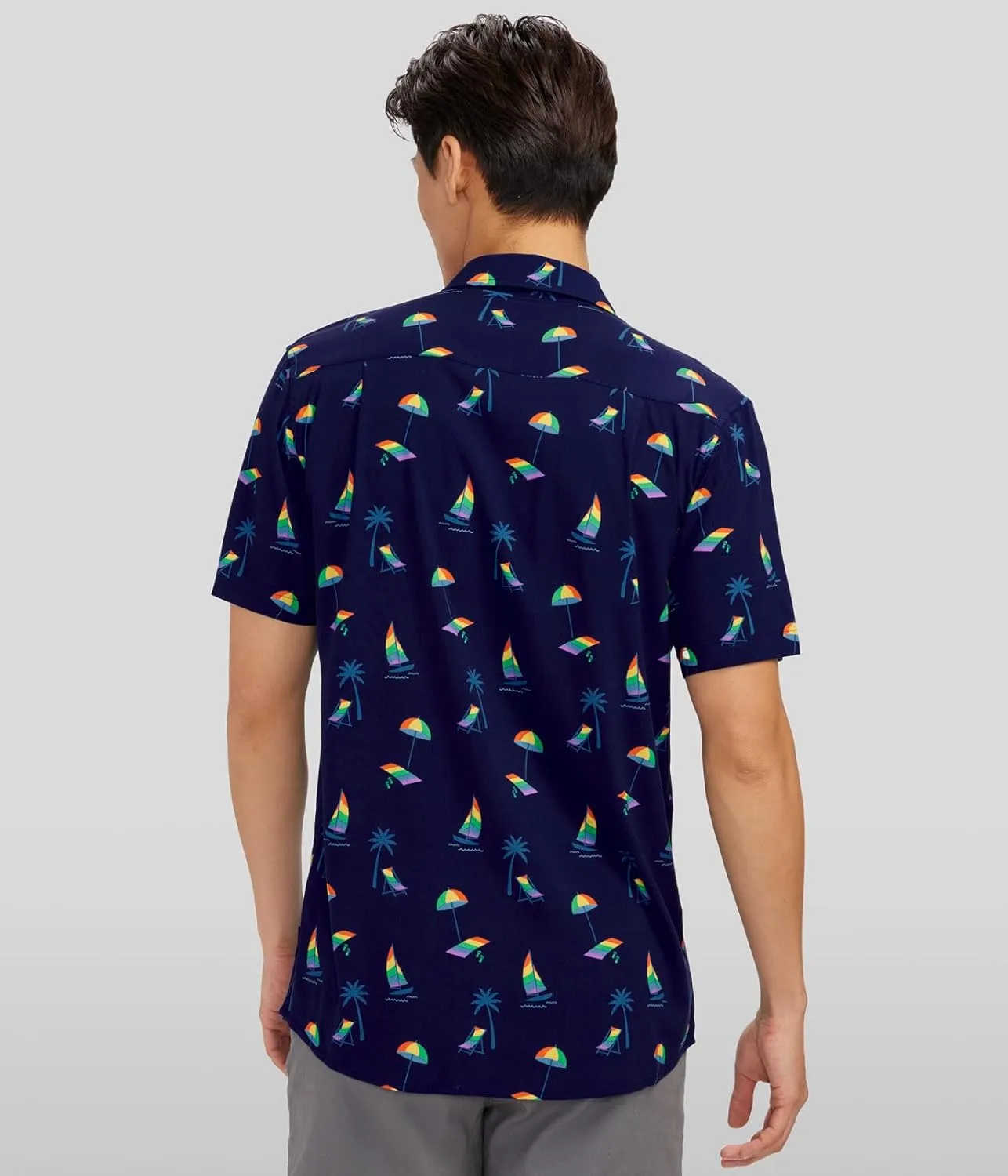 Tipsy Elves LGBT Pride Button Down Shirts for Men - Casual Mens Rainbow Shirts - Gay Pride Short Sleeve Shirts