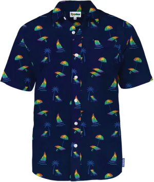 Tipsy Elves LGBT Pride Button Down Shirts for Men - Casual Mens Rainbow Shirts - Gay Pride Short Sleeve Shirts