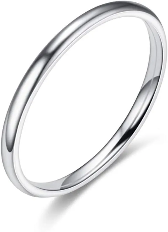 Titanium Stainless Steel Stackable Band for Women Engagement Wedding Eternity Bridal Ring Minimalist Jewelry Gifts