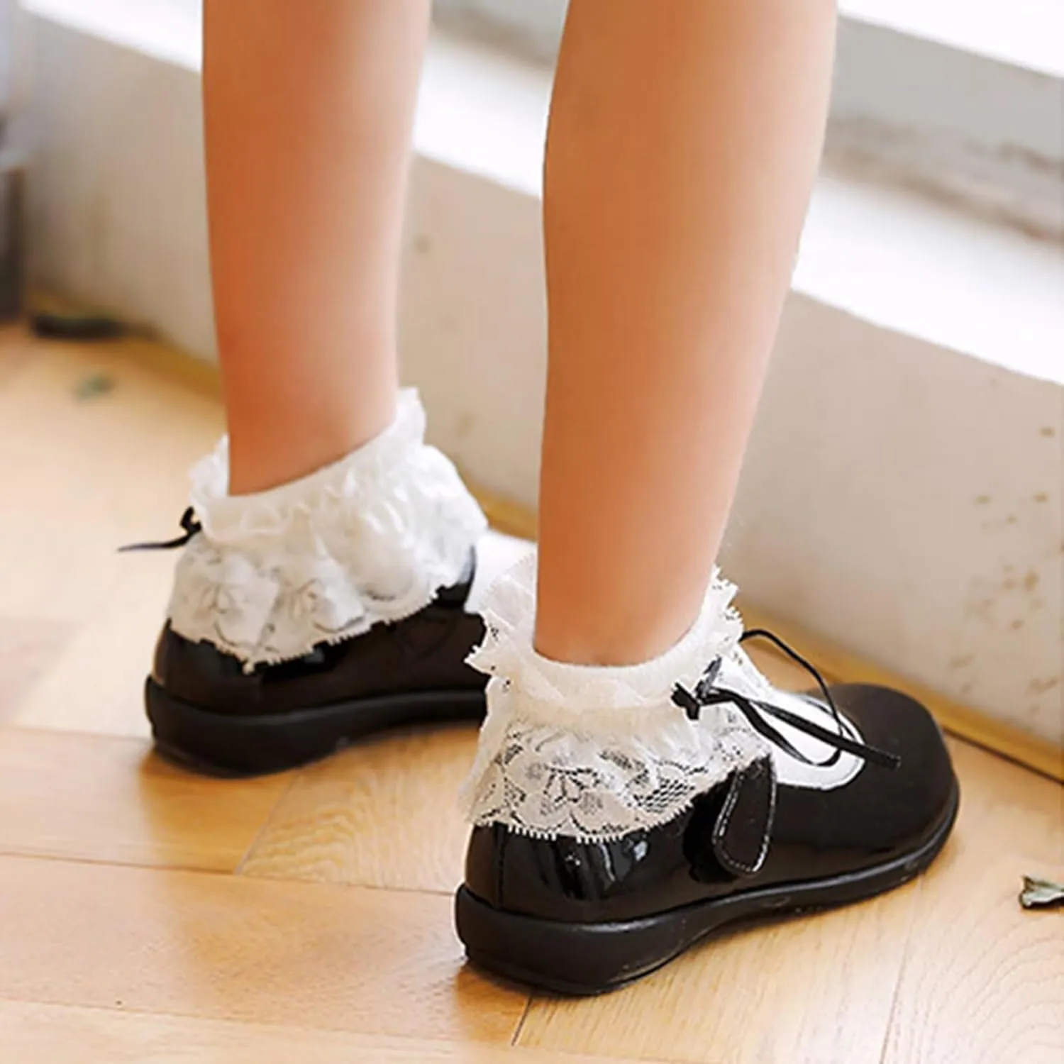 Toddler Kids Girls Dress Shoes Wedding Church Party Princess Shoes Leather School Uniform Flats