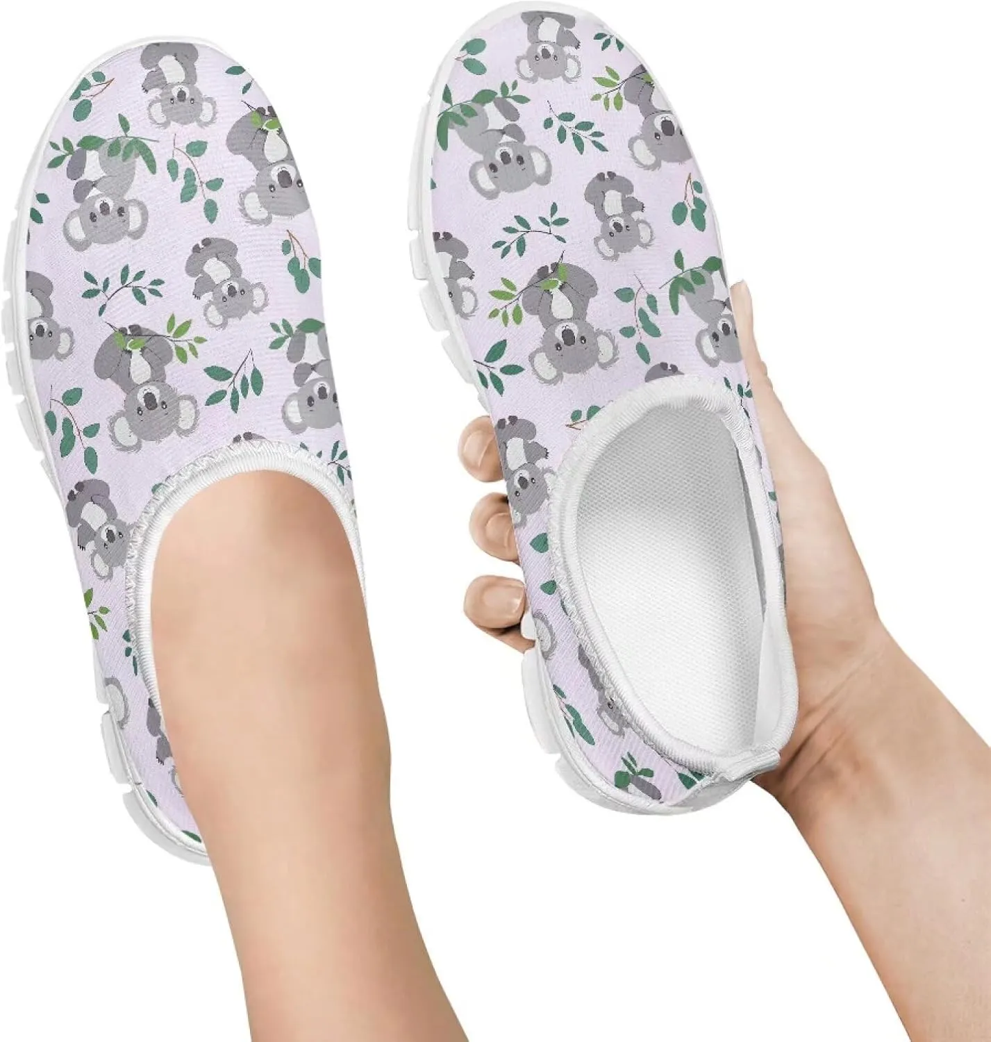 TODIYADDU Graphic Girls Sneakers Kids Breathable Mesh Shoes Lightweight Casual Tennis Running Athletic Sneaker, White