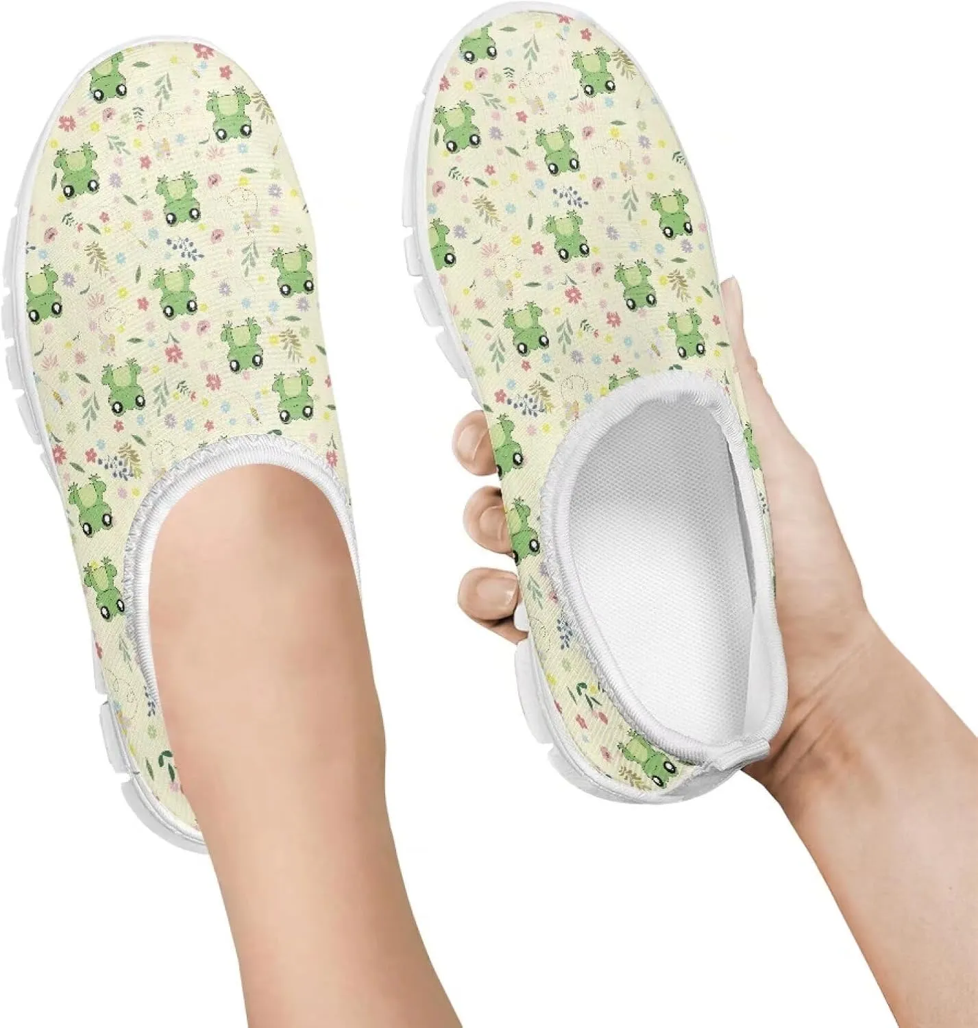 TODIYADDU Graphic Girls Sneakers Kids Breathable Mesh Shoes Lightweight Casual Tennis Running Athletic Sneaker, White