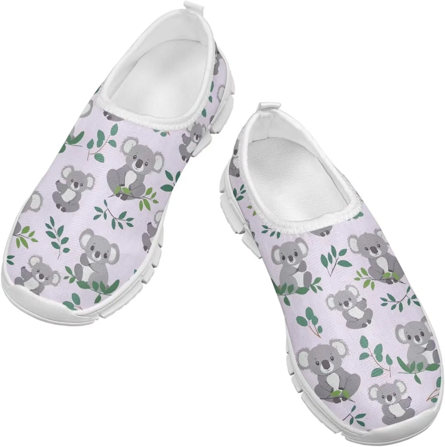 TODIYADDU Graphic Girls Sneakers Kids Breathable Mesh Shoes Lightweight Casual Tennis Running Athletic Sneaker, White
