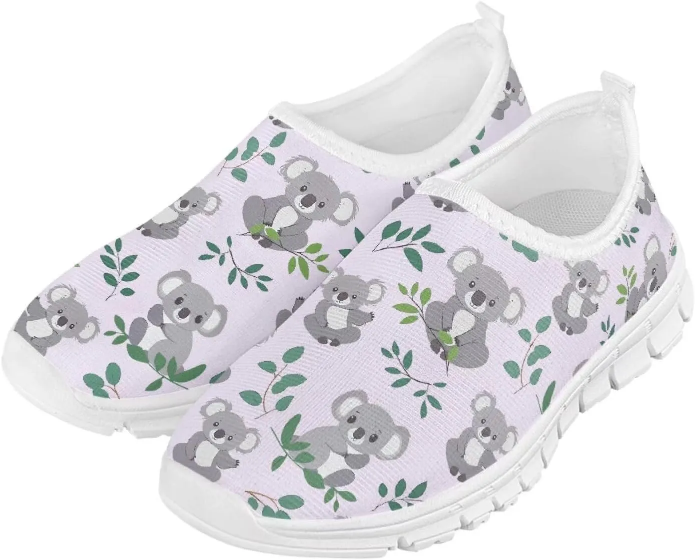 TODIYADDU Graphic Girls Sneakers Kids Breathable Mesh Shoes Lightweight Casual Tennis Running Athletic Sneaker, White
