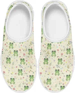 TODIYADDU Graphic Girls Sneakers Kids Breathable Mesh Shoes Lightweight Casual Tennis Running Athletic Sneaker, White