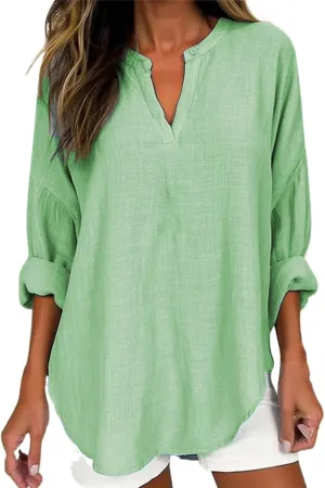 Trendy Dressy Blouses Plus Size Casual Women Size Color Long Blouse Loose Women'S Blouse Fashion Dressy Plain Blouses