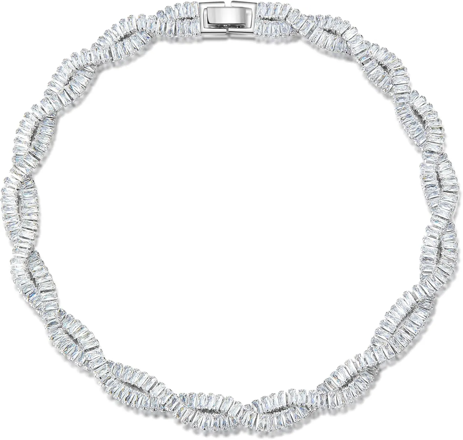 Trendy Necklaces for Women, Dainty Silver Pearl CZ Gold Heart Chain Choker Necklaces Jewelry for Her