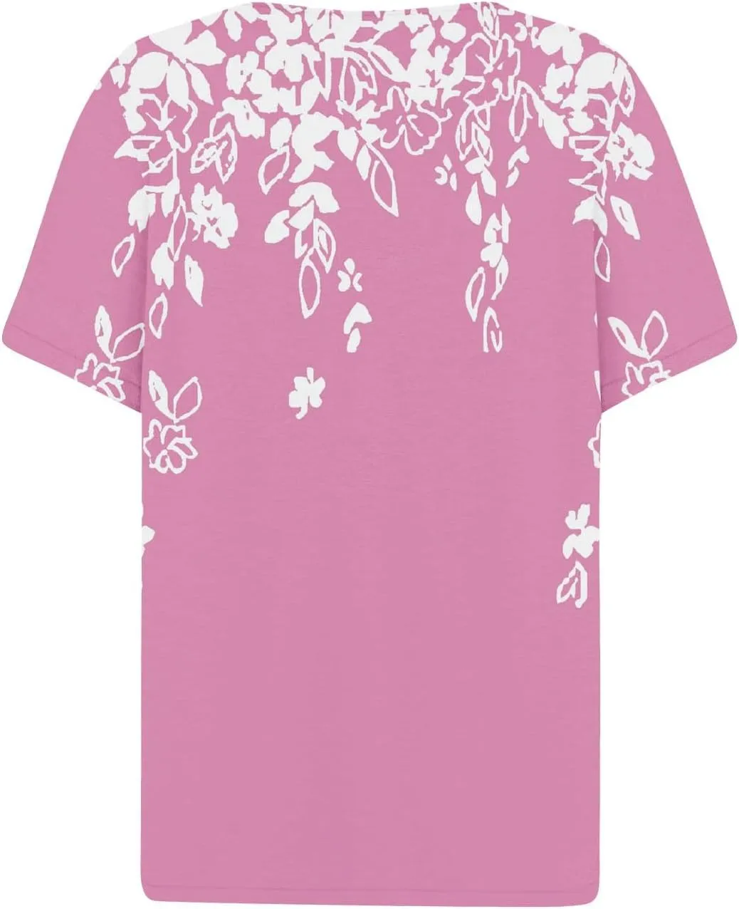 Trendy Summer Tops for Women 2024 Boho Floral Print Tunic Shirts Casual Short Sleeve Button v Neck Henley Blouses