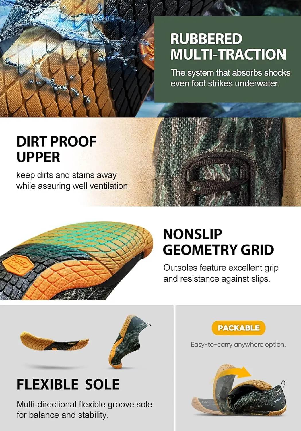TSLA Men's Trail Running Shoes, Lightweight Zero Drop Barefoot, Non-Slip Outdoor Minimalist Shoes