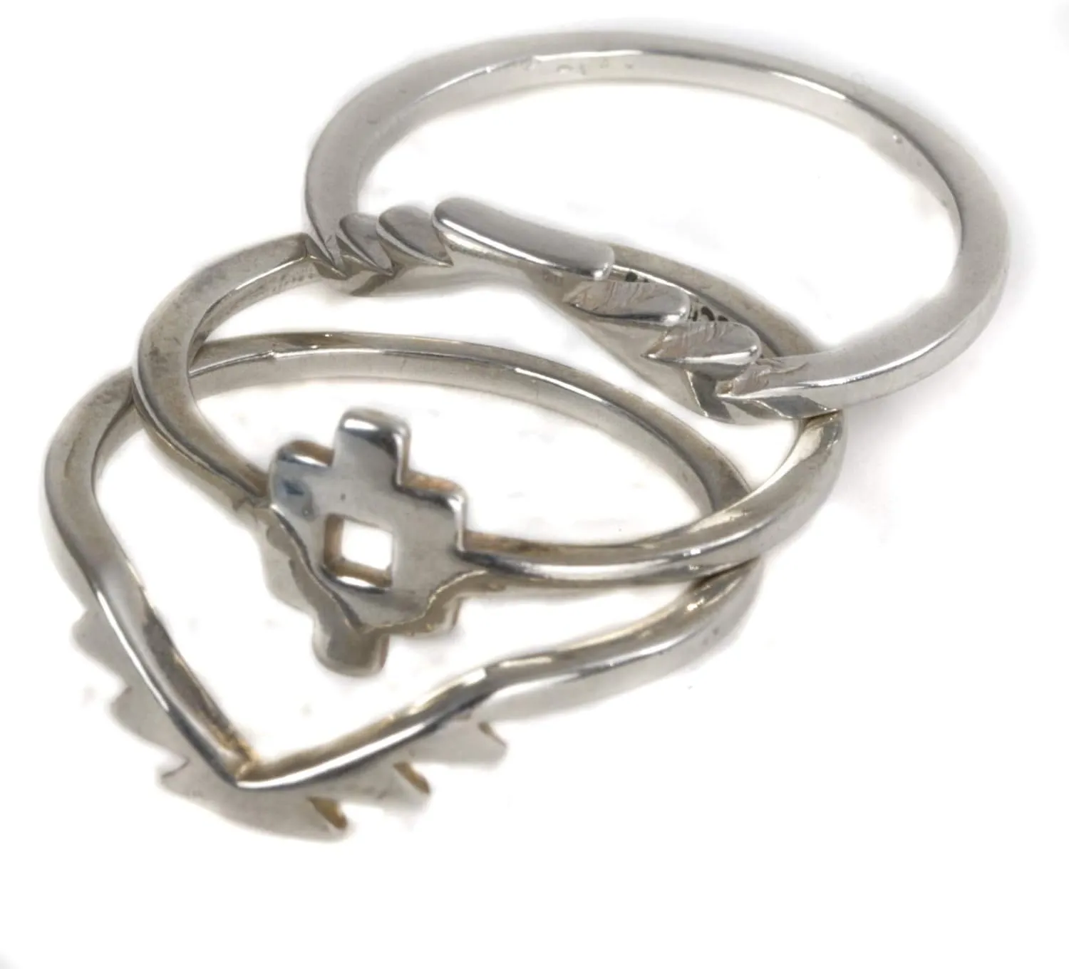 Turquoise Skies Tskies Skyweaver: Sterling Silver Stackable Ring Set