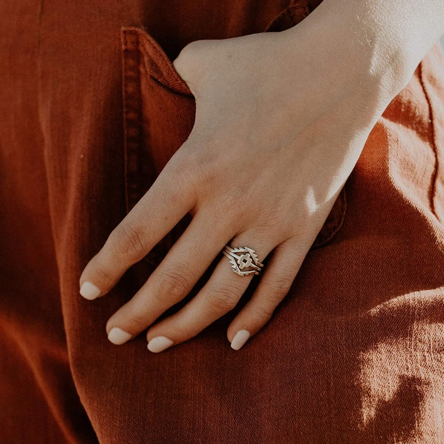 Turquoise Skies Tskies Skyweaver: Sterling Silver Stackable Ring Set