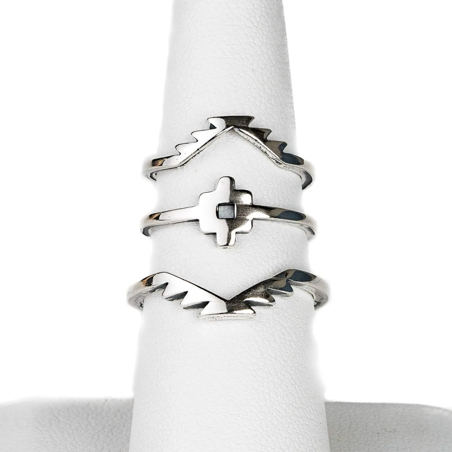 Turquoise Skies Tskies Skyweaver: Sterling Silver Stackable Ring Set