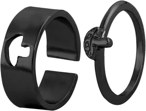 Unique Couples Matching Promise Rings Fashionable Couples Bands Engagement Wedding Rings Set