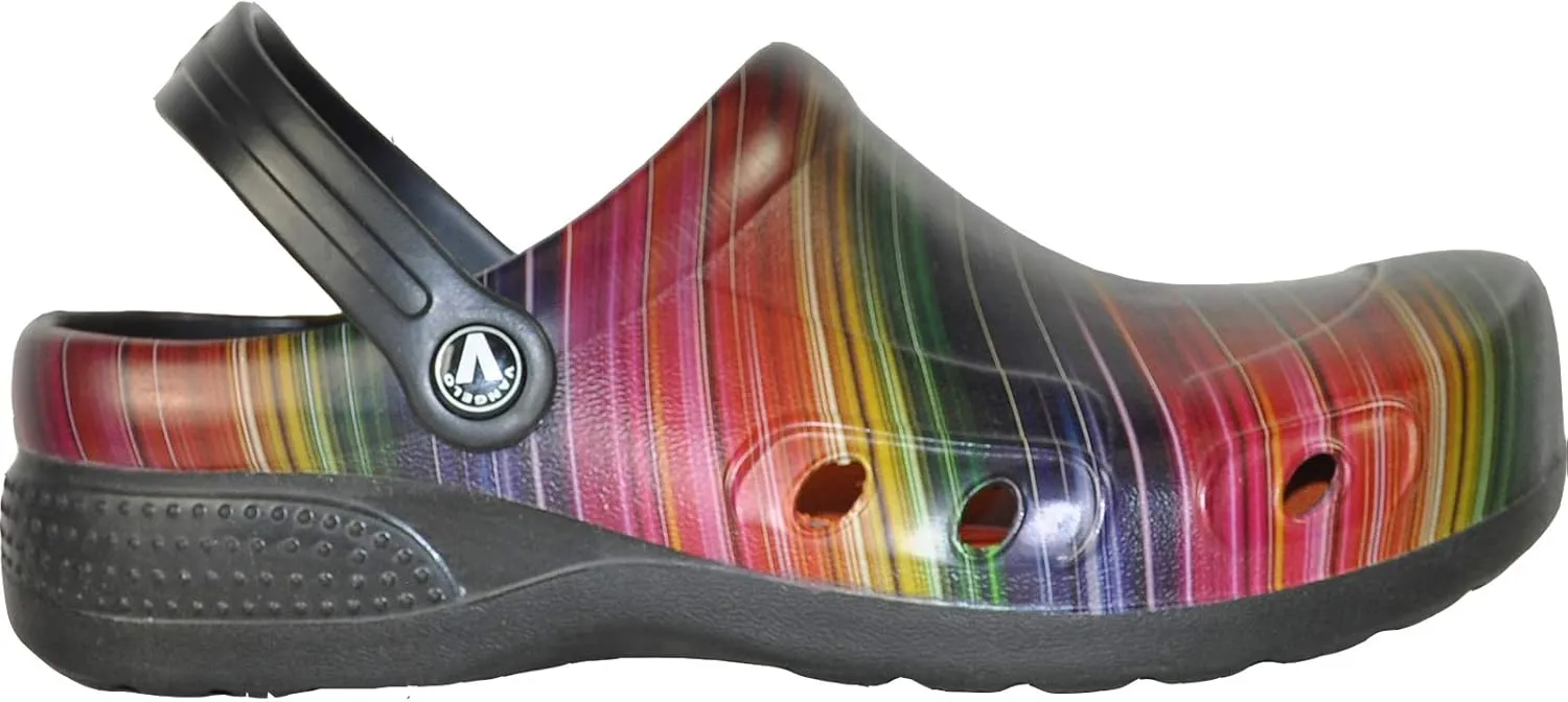 VANGELO Professional Slip Resistant Clog Waterproof Women Work Shoe Nurse Shoe Chef Shoe Ritz Black Lime White Multicolor