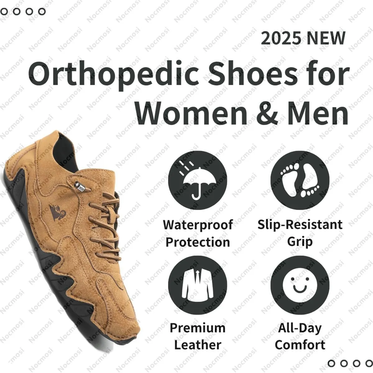 Vogany Shoes Orthopedic Sneakers for Women & Men, Vogldeck Waterproof Breathable Non-slip Grounding Hiking Boots