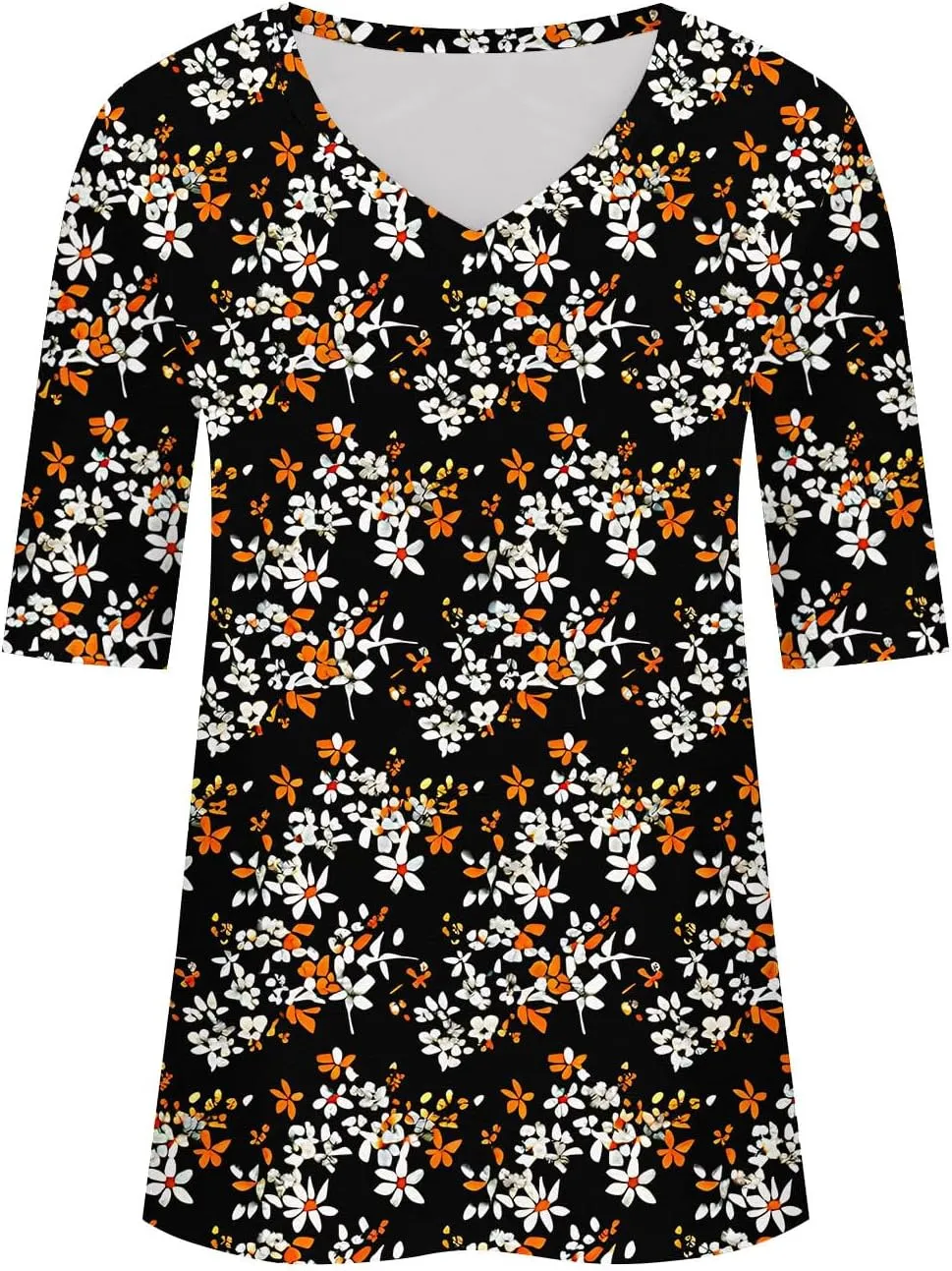 Women Floral Summer Tee Tops Dressy Casual Blouse Short Sleeve V Neck Loose Fit T Shirts Trendy Boho Clothes 2025