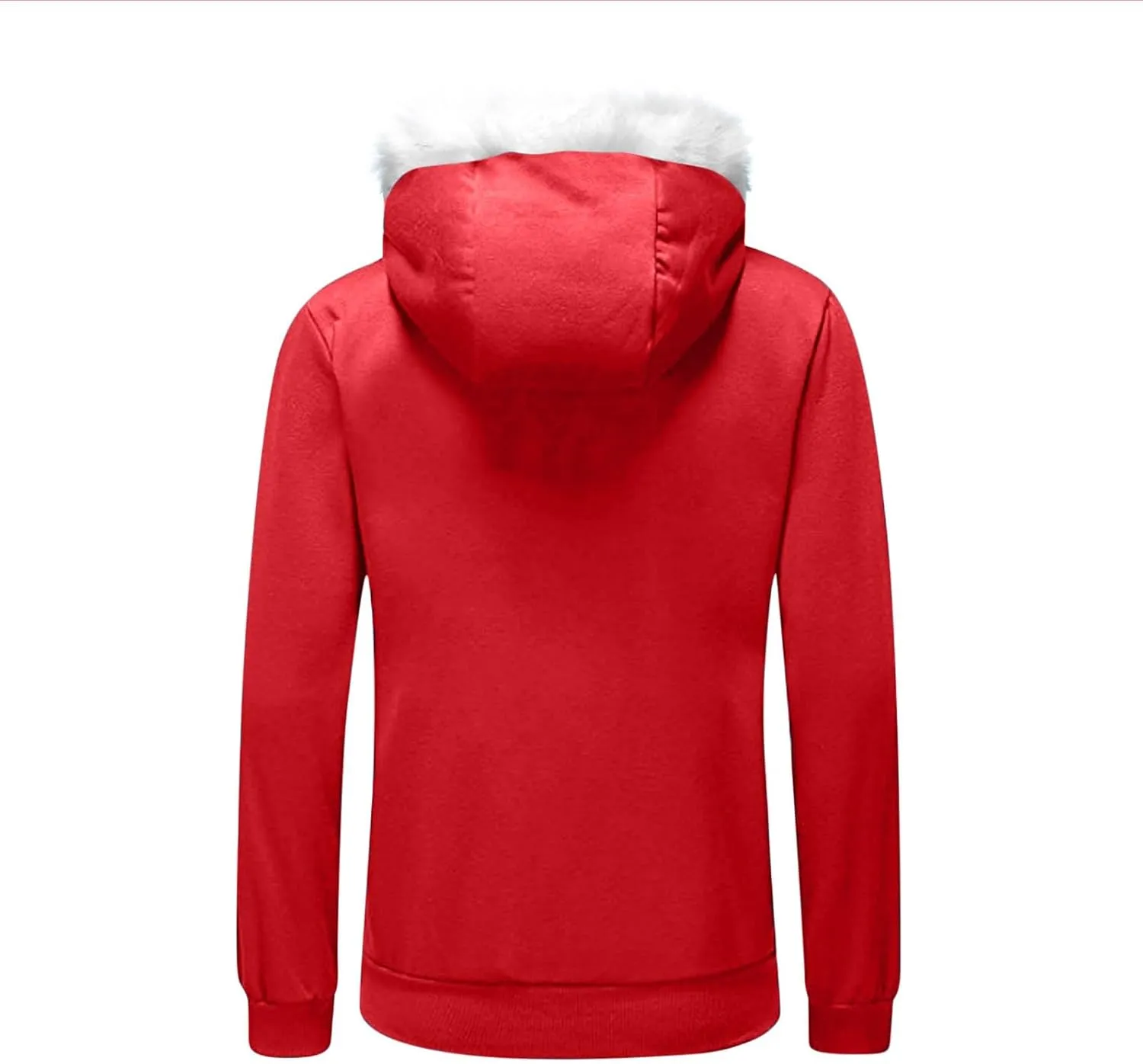 Women Furry Splicing Hoodies Fashion Hooded Sweatshirts with Pockets Zip Up Fleece Sweater Fall Winter Coats