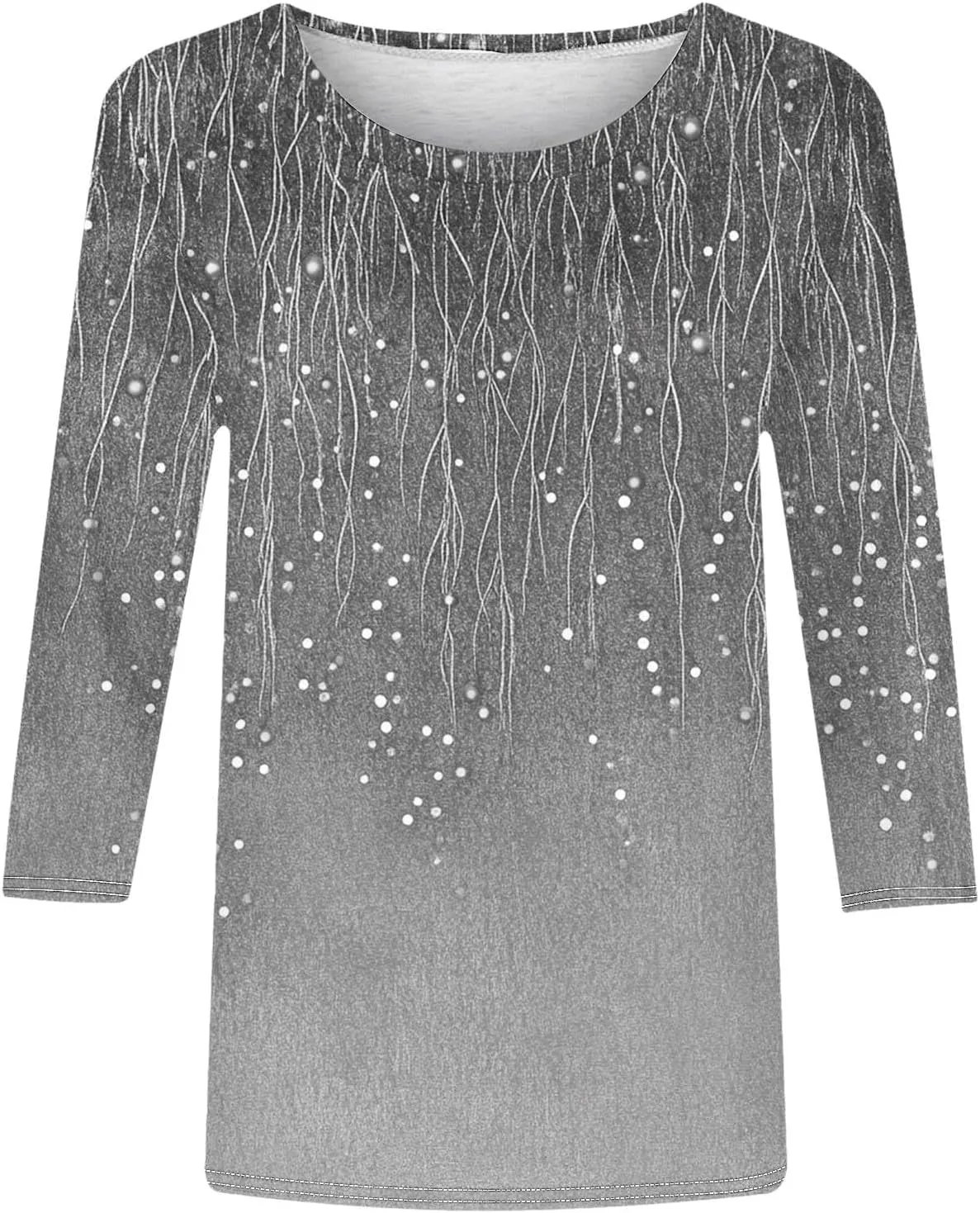 Womens 2025 Floral Boho Summer Tops 3/4 Length Sleeve Shirts Trendy Fashion Blouses Tunics Beach Vacation Clothes