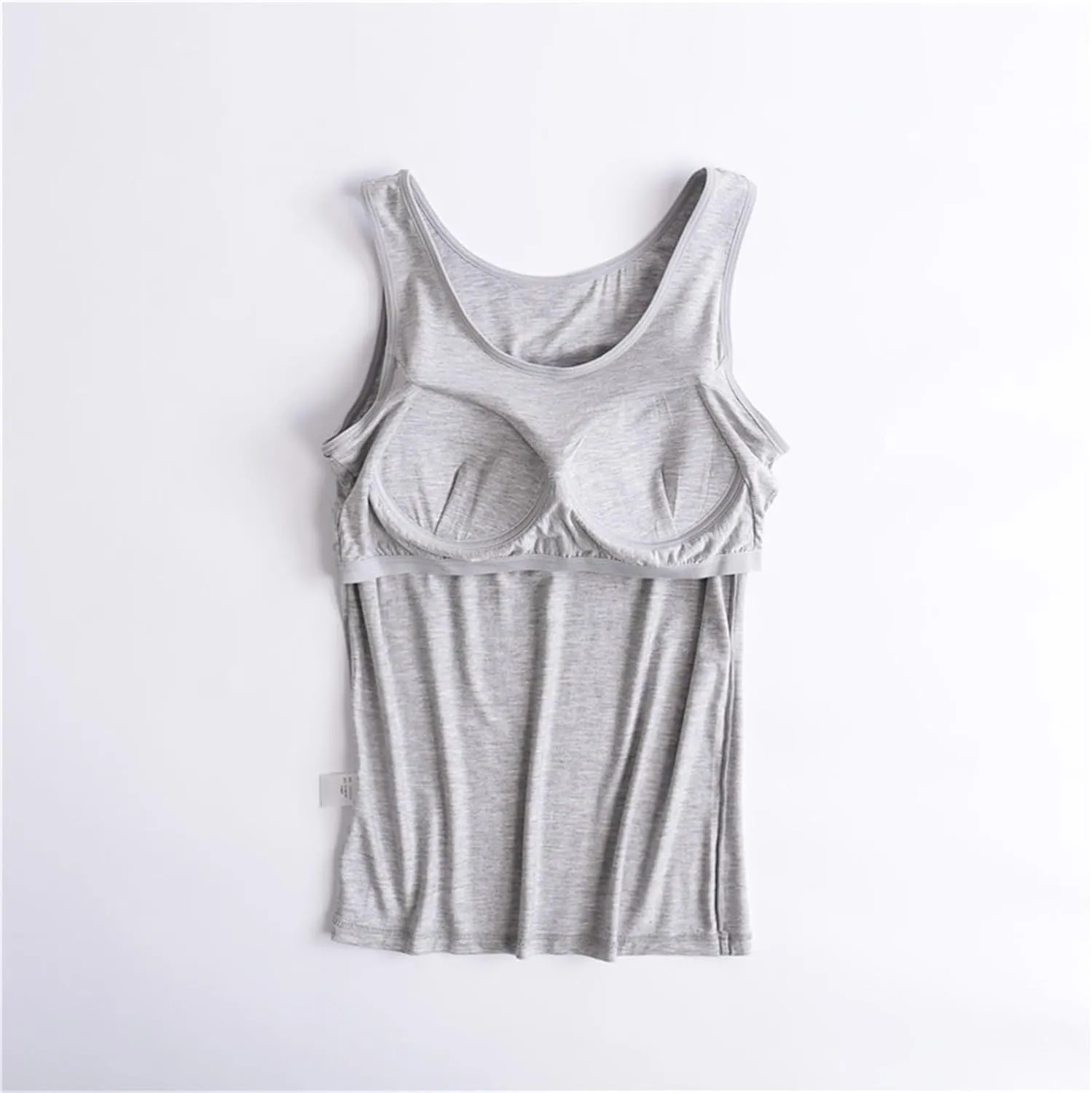 Women's Camisole with Built in Bra Shelf Padded Loose Fitting Tank Tops Spaghetti Strap Underwear Bottoming Shirts