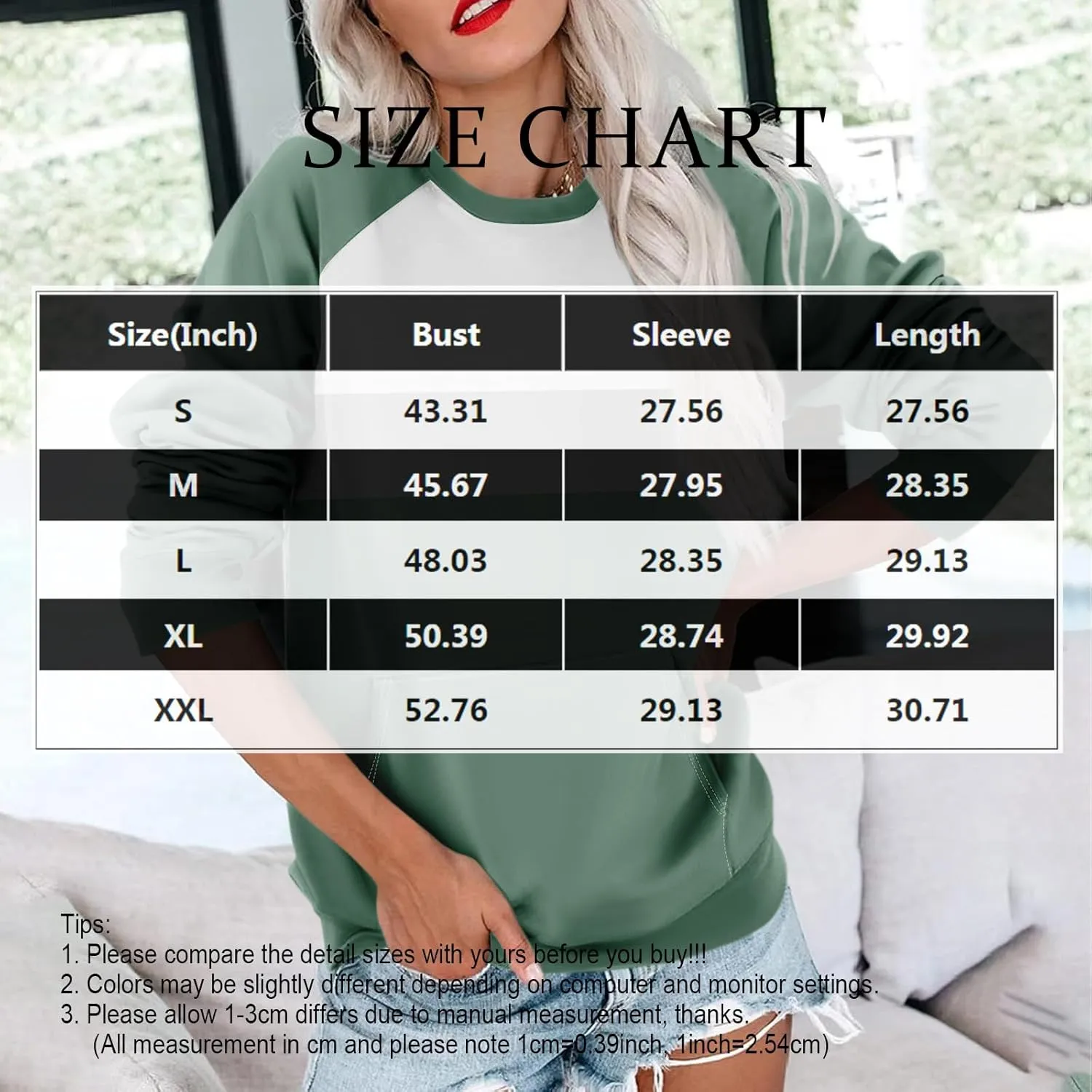 Women's Crewneck Sweatshirts Casual Long Sleeve Crewneck Tops Lightweight Pullover Sweaters with Pocket