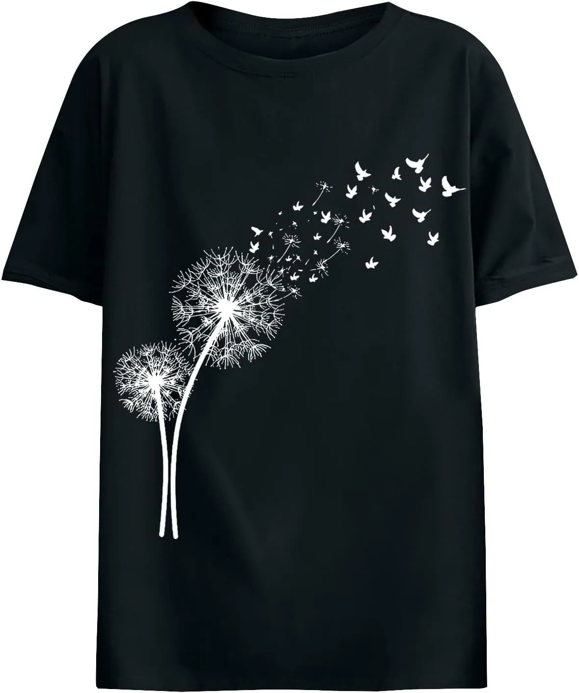 Women's Dandelion Printed Shirt Floral Summer Tops Loose Fit Casual Summer Outfits Soft Clothes 2025