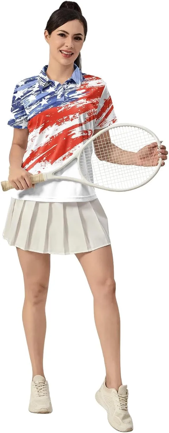 Womens Golf Shirt Funny Polo Shirts Golf Outfits Shirts Collared Printed Tennis Tops Ladies Golf Shirts Golf Gift
