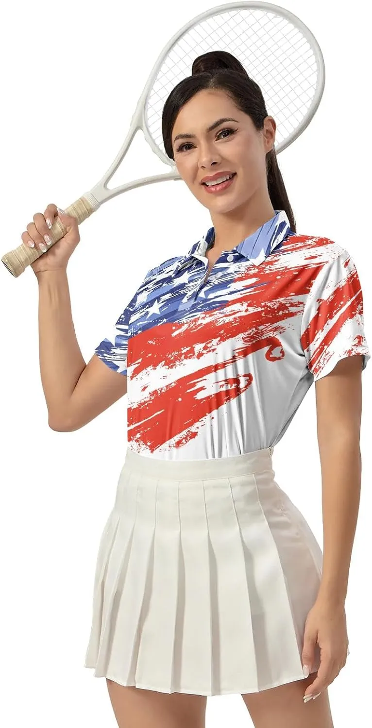 Womens Golf Shirt Funny Polo Shirts Golf Outfits Shirts Collared Printed Tennis Tops Ladies Golf Shirts Golf Gift