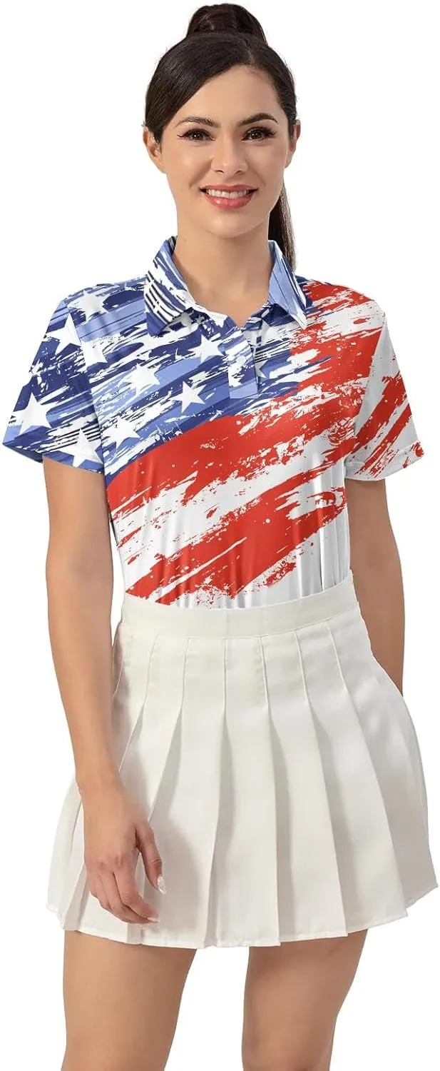 Womens Golf Shirt Funny Polo Shirts Golf Outfits Shirts Collared Printed Tennis Tops Ladies Golf Shirts Golf Gift