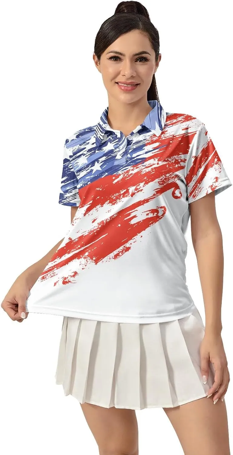 Womens Golf Shirt Funny Polo Shirts Golf Outfits Shirts Collared Printed Tennis Tops Ladies Golf Shirts Golf Gift