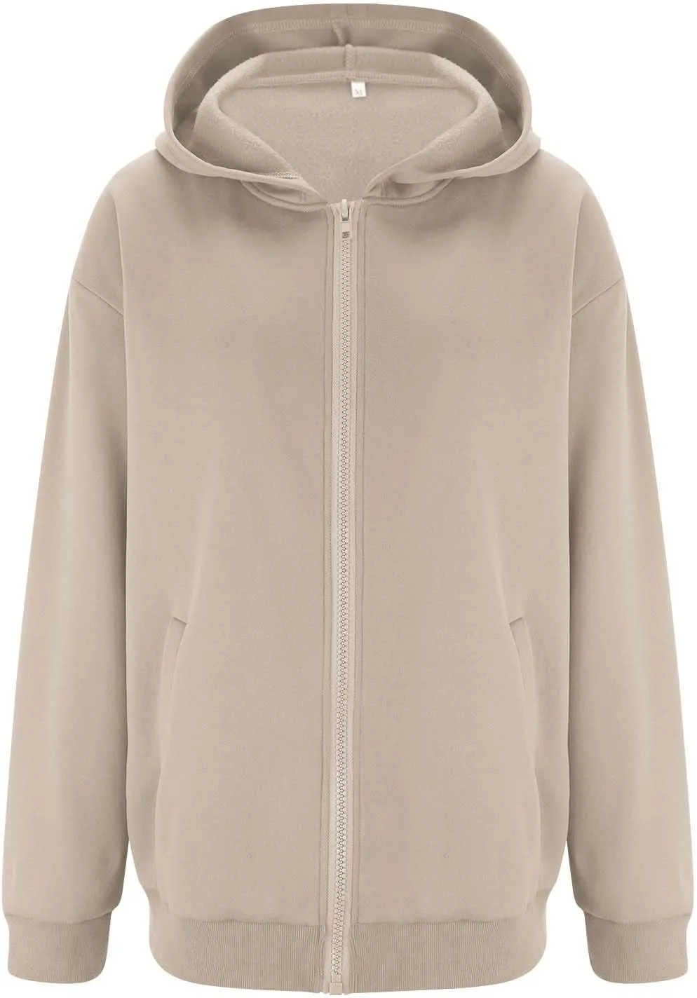 Women's Oversized Zip Up Hoodies Fleece Jacket Casual 2024 Fall Winter Hooded Sweatshirts Drawstring Y2K Hoodie
