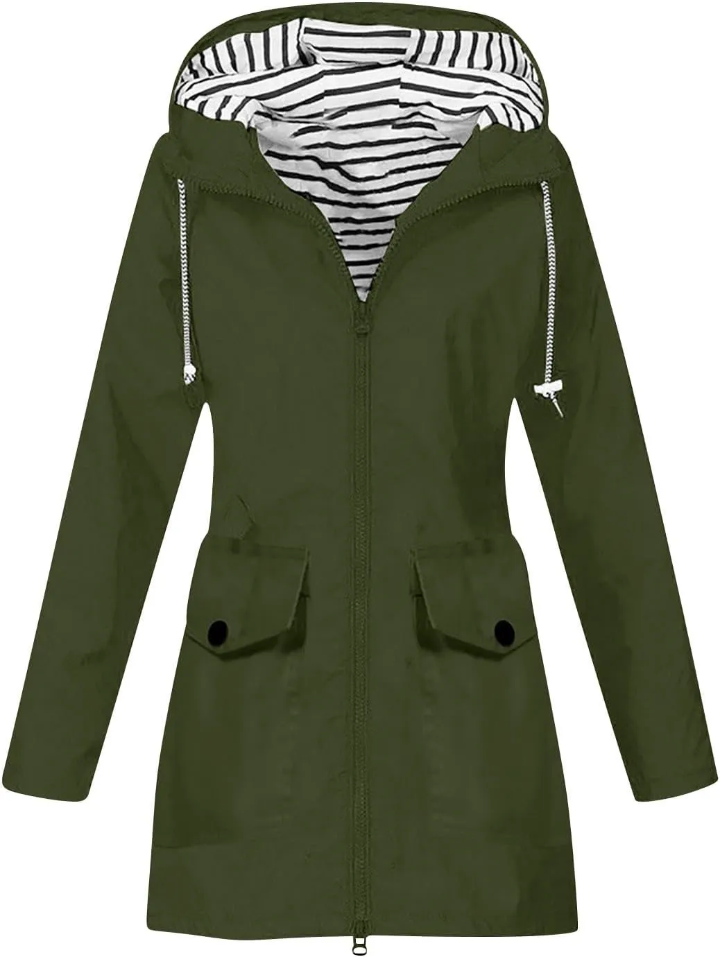 Womens Rain Jacket Waterproof with Hood, Rain Coats for Women Outdoor Lightweight Jackets Fall Athletic Windbreaker