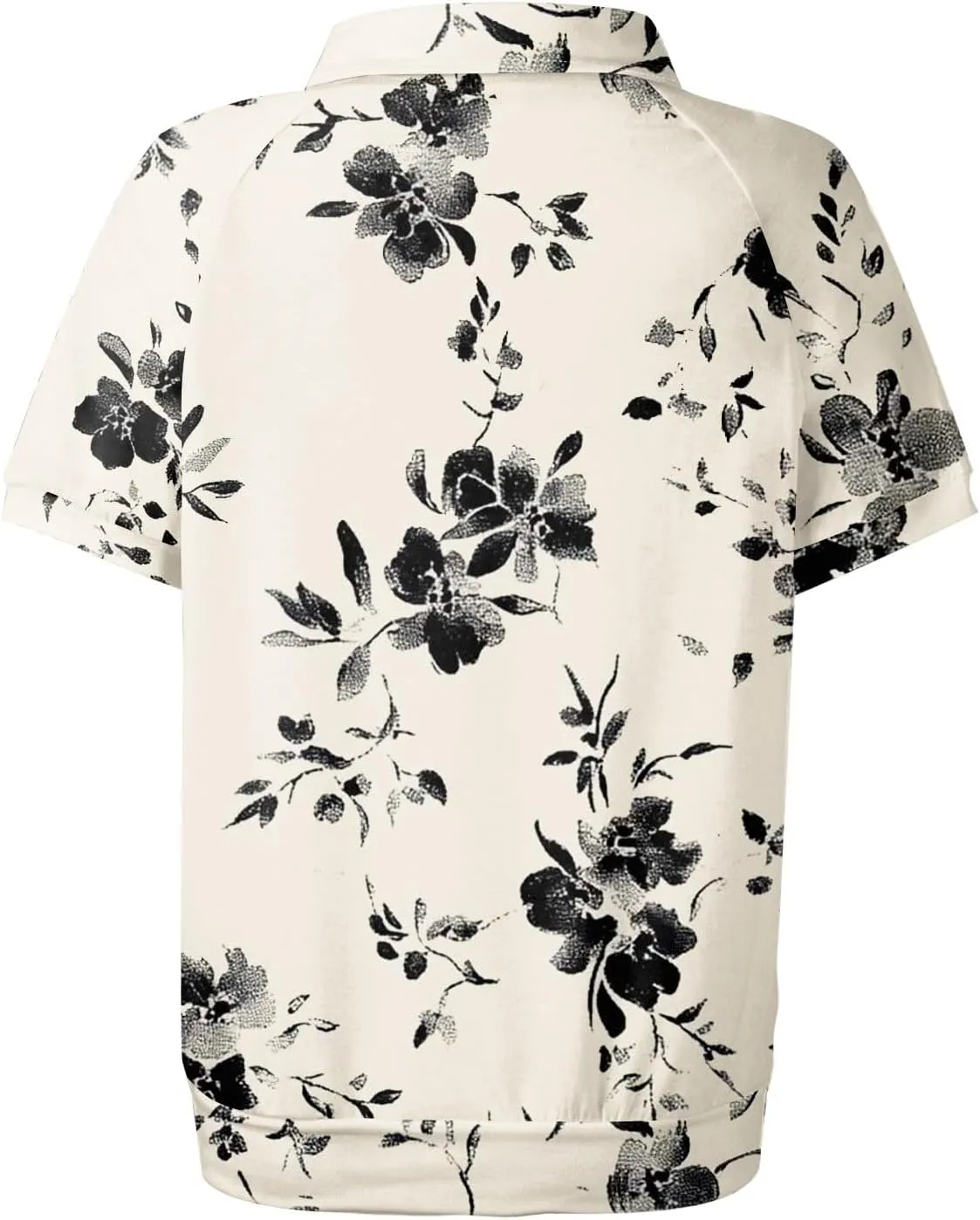 Womens Shirts Casual Short Sleeve Summer Tops Trendy Floral Print Blouses Lapel Collared Work Outfits
