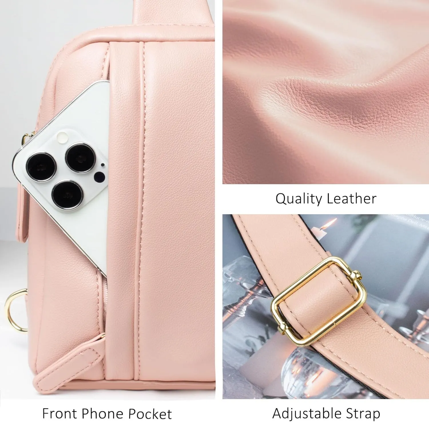 Womens Sling Bag Crossbody Fanny Pack Purse Leather Casual Fashion Travel Daypack Sport Chest Satchel for Women