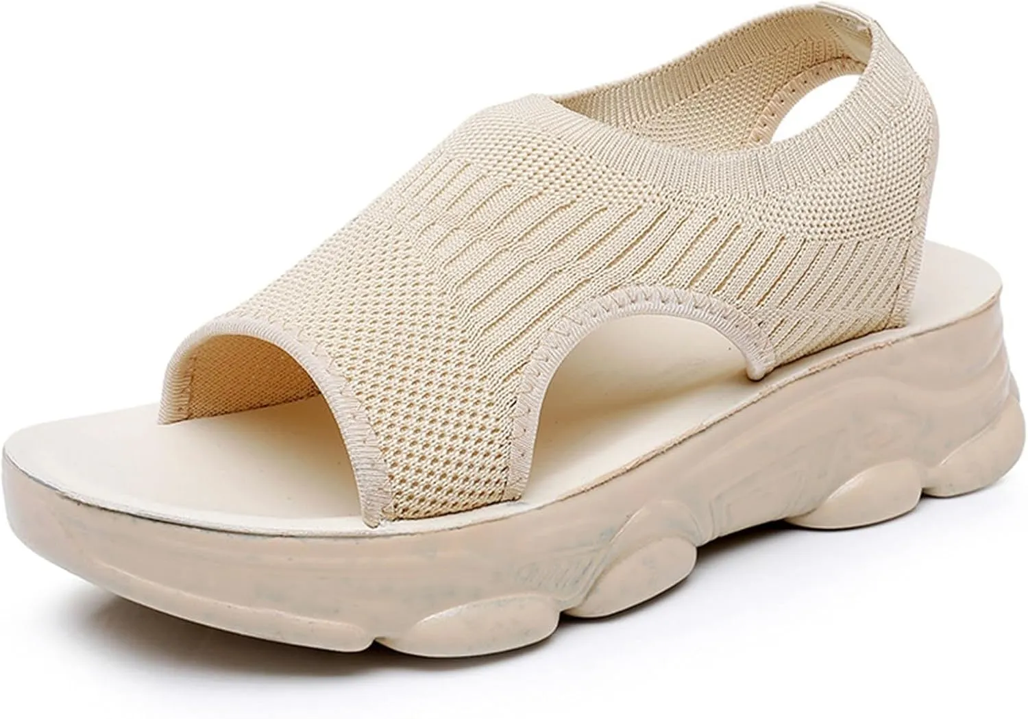 Women's Summer Flat Sandals Comfortable Slip On Beach Shoes Casual Outdoor Walking Vacation Dressy Outfit Lightweight Breathable