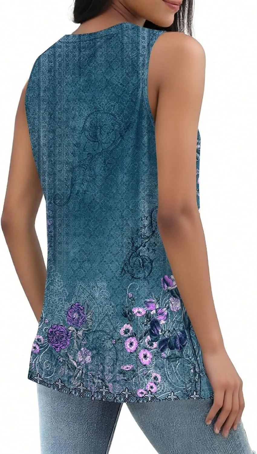 Women's Summer Tank Tops V Neck T Shirts Trendy Sleeveless Basic Tee Loose Fit 2025 Fashion