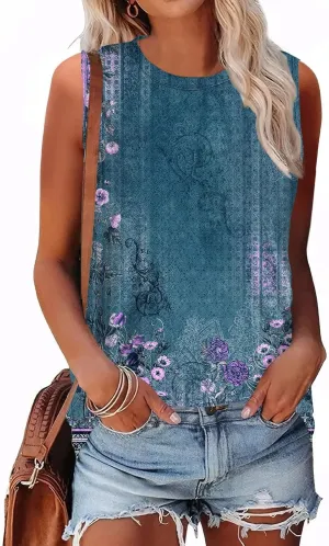 Women's Summer Tank Tops V Neck T Shirts Trendy Sleeveless Basic Tee Loose Fit 2025 Fashion