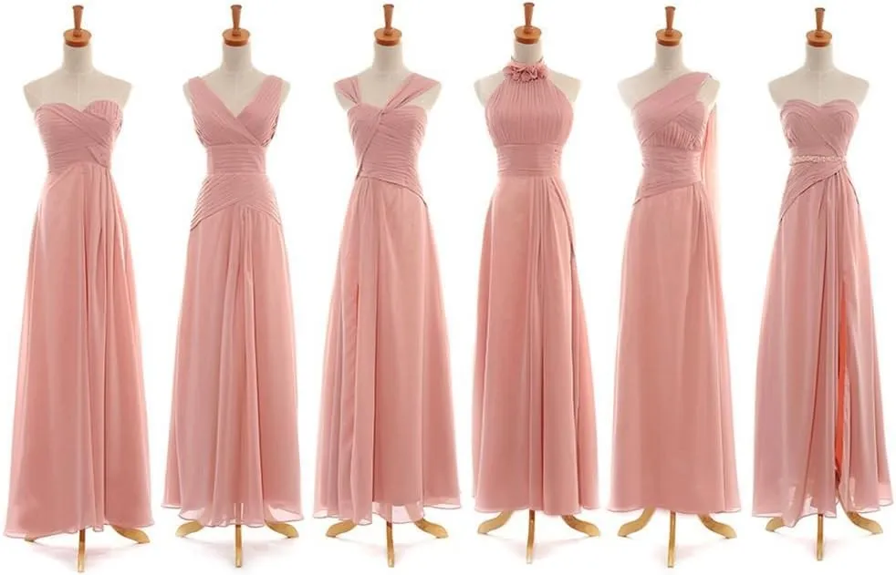 Womens Sweetheart Long Formal Chiffon Bridesmaid Evening Dress