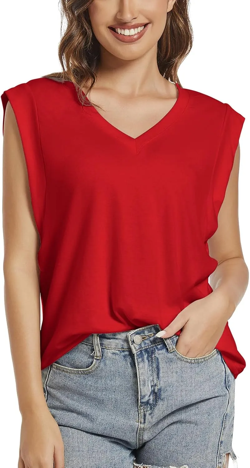 Womens Tank Tops Summer Sleeveless Tank Tops for Women 2024, Trendy Tops V Neck Tank Shirts