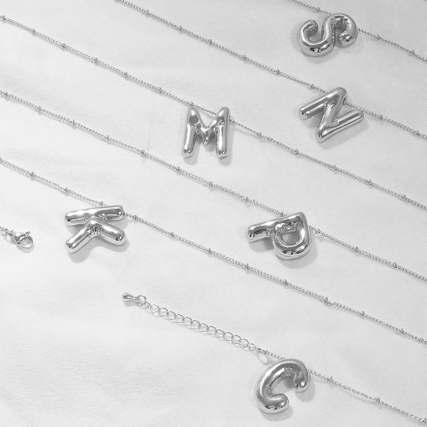 YANCHUN Letter Necklace Gold Silver Initial Necklace for Women Alphabet Pendant Necklaces Initial Charm Necklaces Birthday