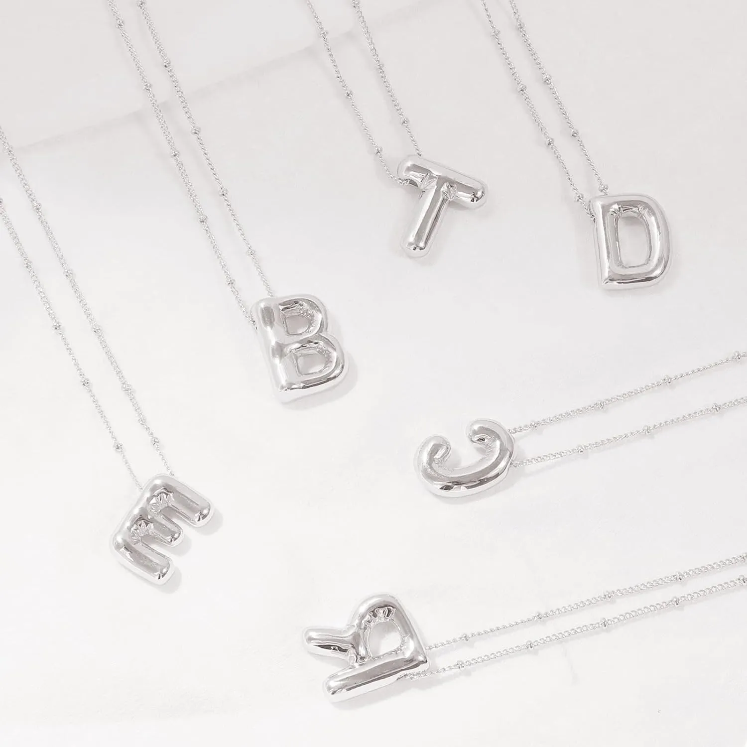 YANCHUN Letter Necklace Gold Silver Initial Necklace for Women Alphabet Pendant Necklaces Initial Charm Necklaces Birthday