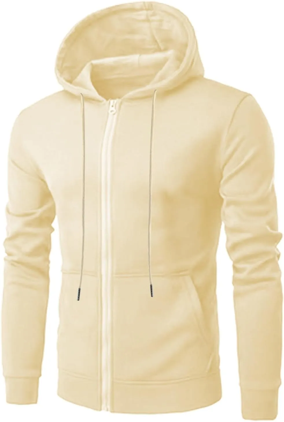 Zip Up Loose Fit Hoodies for Men Full Zipper Oversized Slim Long Sleeve Coat Pullover 2024 Fall Winter Trendy Jacket